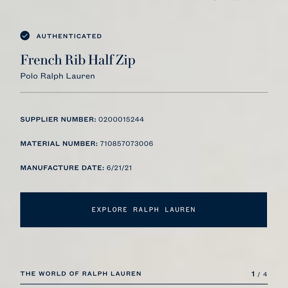 Polo Ralph Lauren Cotton-French Rib Half Zip, Light Gray Medium - Picture 10 of 10